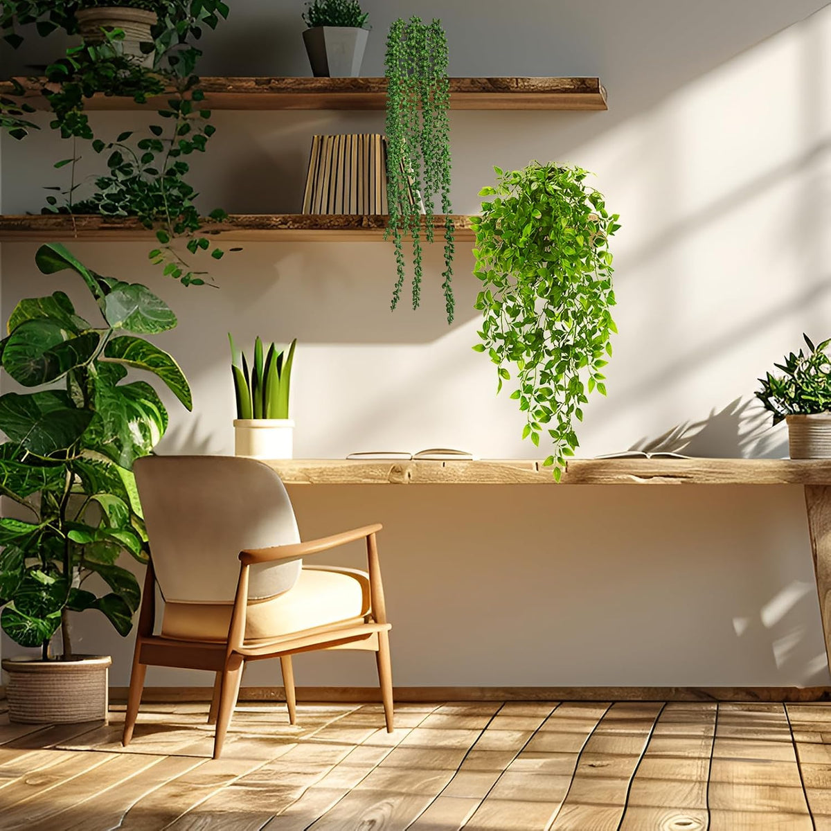 4 Piezas Plantas Artificiales Colgantes