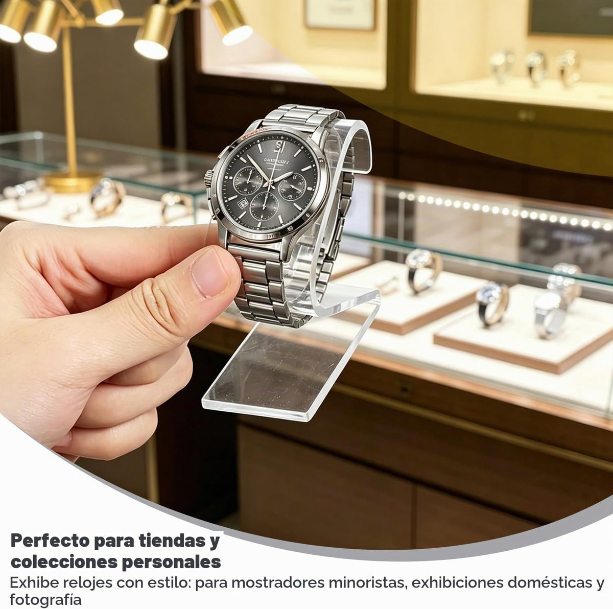 Pack De 2 Expositor Relojes Transparente Acrílico Forma