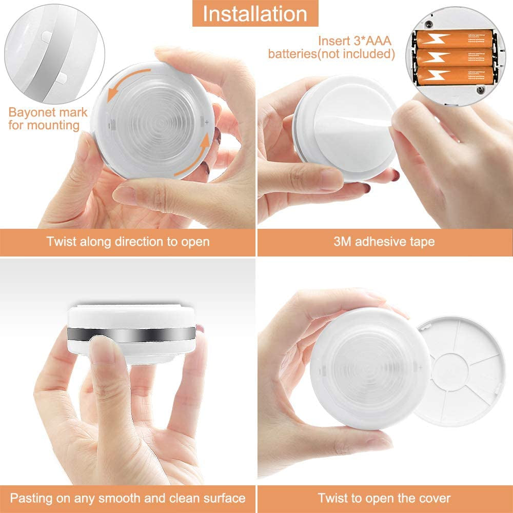 Set de 6 Luces LED Inalámbricas Nocturnas con Control Remoto