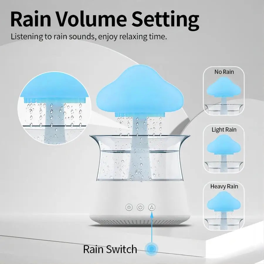 Humidificador ultrarelax para descansar y ambiente: Difusor con efecto de lluvia
