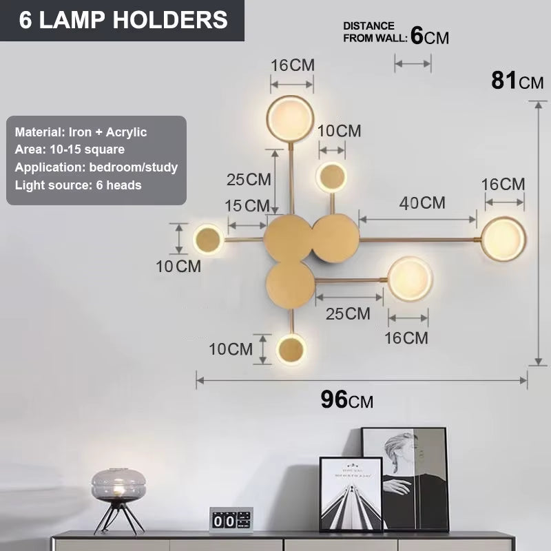 Lámpara LED geométrica: Aplique moderno de pared (42W)