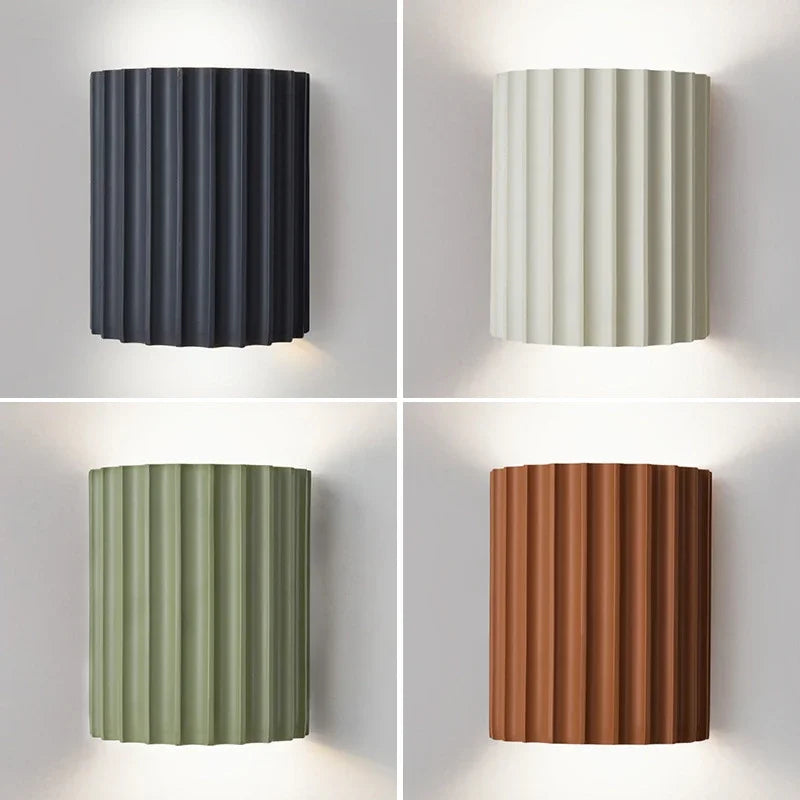 Lámpara de pared nórdica: Aplique de resina texturizada gran decoracion