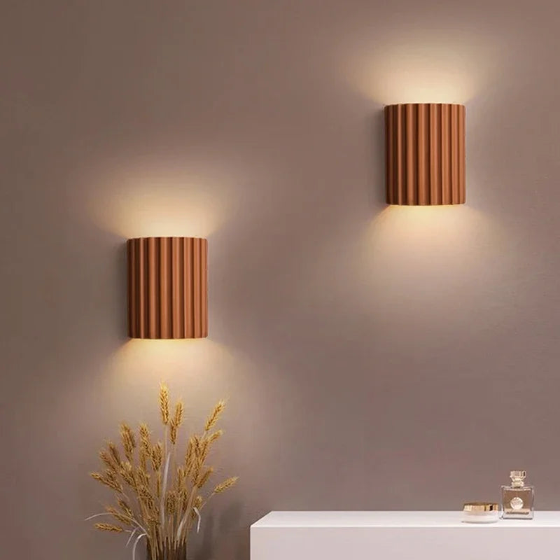 Lámpara de pared nórdica: Aplique de resina texturizada gran decoracion