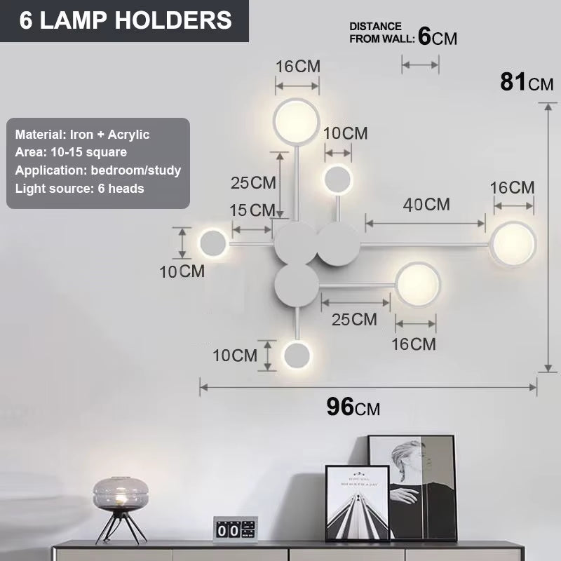 Lámpara LED geométrica: Aplique moderno de pared (42W)