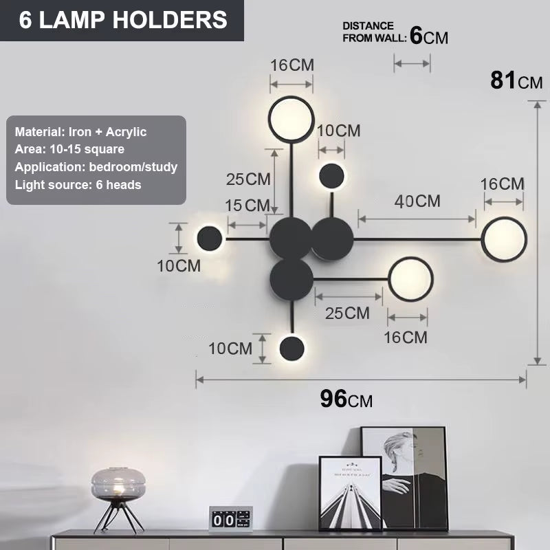 Lámpara LED geométrica: Aplique moderno de pared (42W)