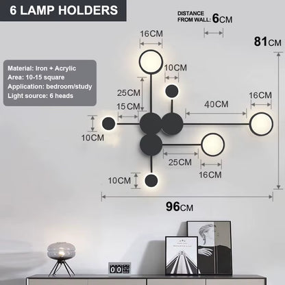Lámpara LED geométrica: Aplique moderno de pared (42W)