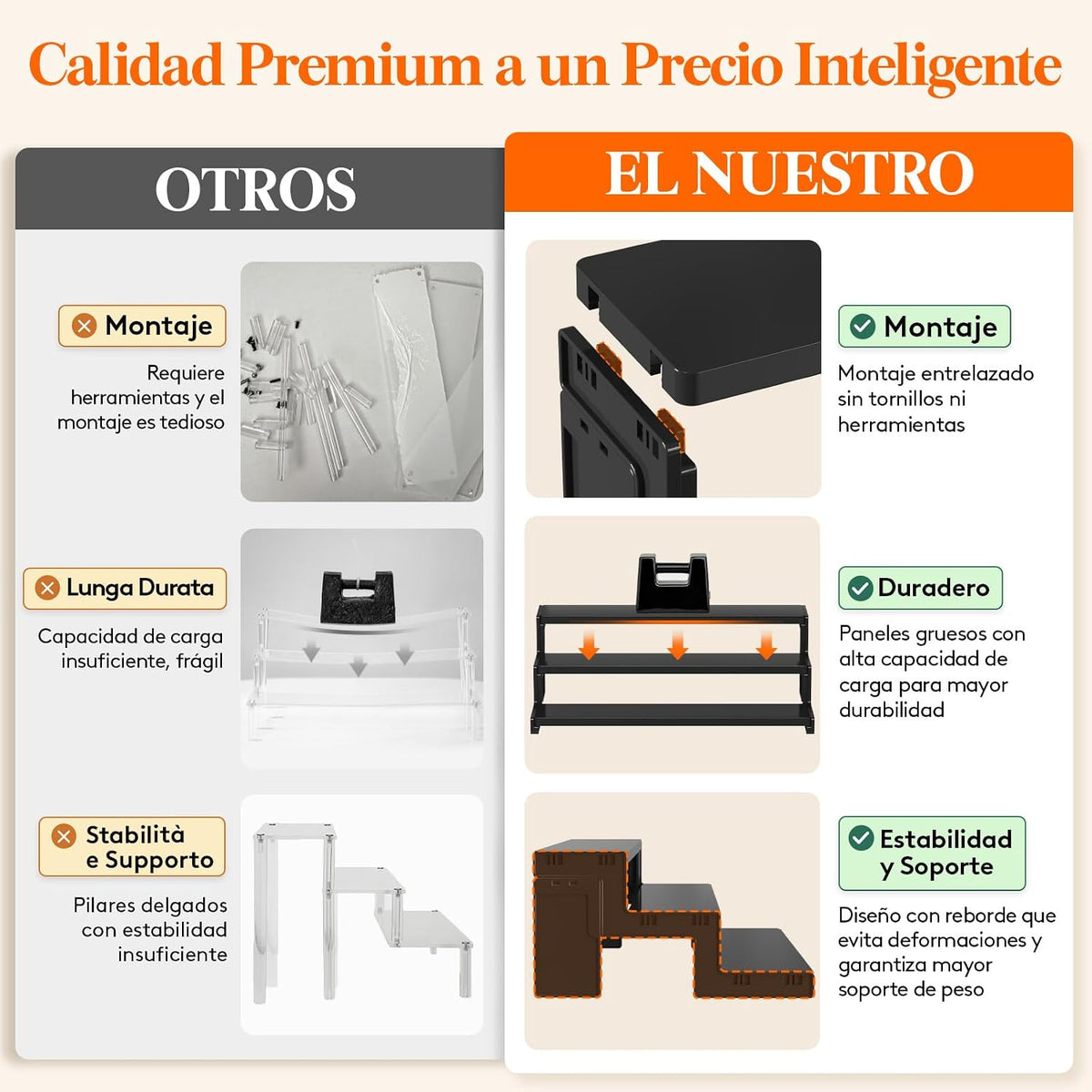 Lifewit Expositor Perfumes, Expositor Metacrilato, Soportes Y Vitrinas De Oficina Para Hogar Para Figuras, Cupcakes, Postres, Esmalte De Uñas, Especias, Cosméticos, 3 Niveles, 1 Paquete, Negro, 30 Cm