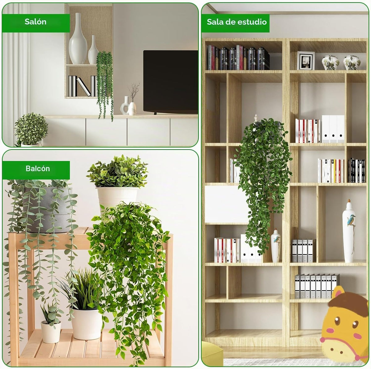 4 Piezas Plantas Artificiales Colgantes