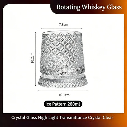 Vaso de whisky giratorio de cristal tallado