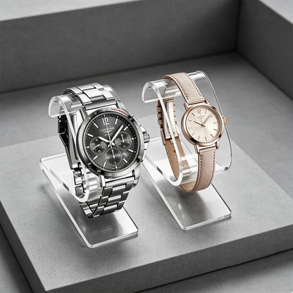Pack De 2 Expositor Relojes Transparente Acrílico Forma