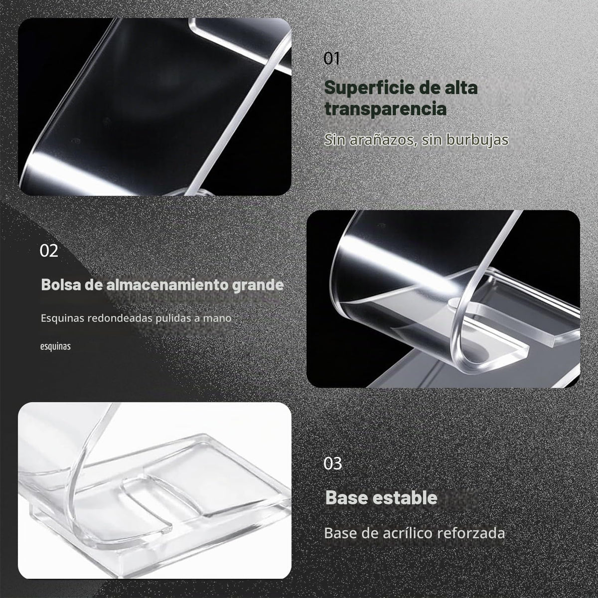 Pack De 2 Expositor Relojes Transparente Acrílico Forma