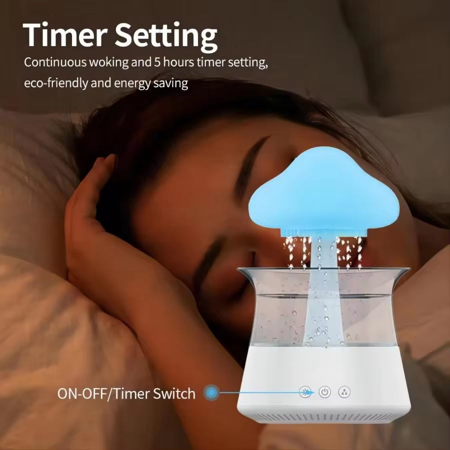 Humidificador ultrarelax para descansar y ambiente: Difusor con efecto de lluvia