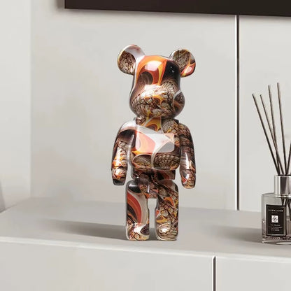 27Cm/10Inches Graffiti Bear Figurine Home Decor Animal Abstract Ornament Storage Money Jar Modern Room Sculpture Table Decor