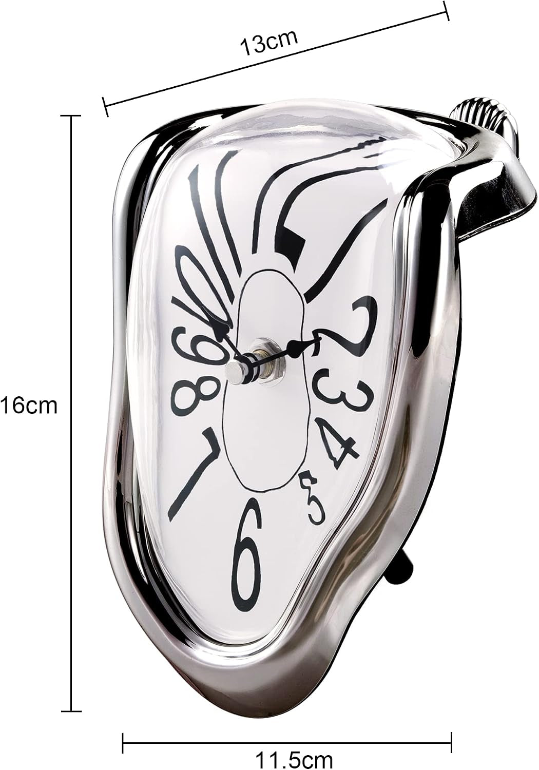 Reloj de Fusión Creativo Plateado Estilo Dalí (16 x 13 x 11 cm)