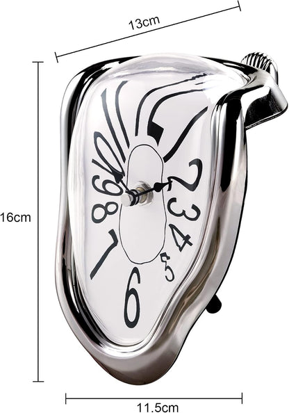 Reloj de Fusión Creativo Plateado Estilo Dalí (16 x 13 x 11 cm)