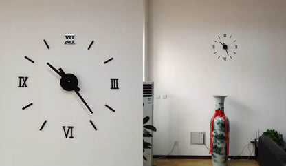 Reloj de pared 3D: Números romanos en acrílico espejado para completar la pared