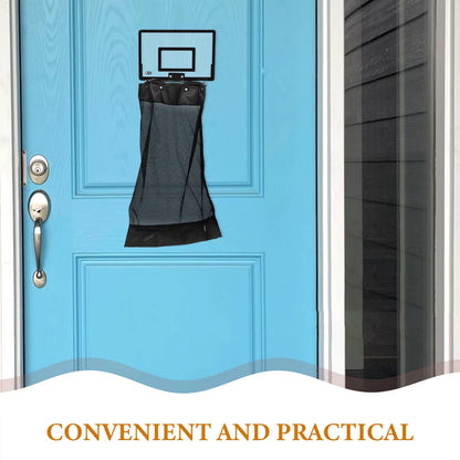 Basketball Hoop Laundry Hamper Zippered Space-Saving Hanging Mesh Organizer for Dorms Bathrooms Bedrooms Office Wall Organizer