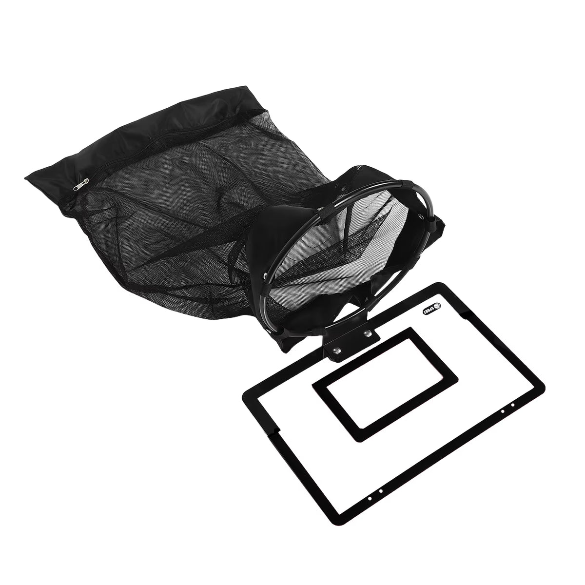 Basketball Hoop Laundry Hamper Zippered Space-Saving Hanging Mesh Organizer for Dorms Bathrooms Bedrooms Office Wall Organizer