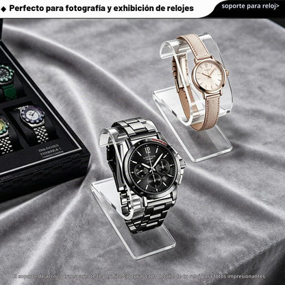 Pack De 2 Expositor Relojes Transparente Acrílico Forma