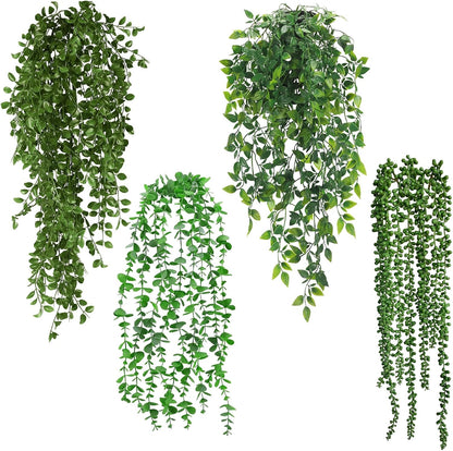 4 Piezas Plantas Artificiales Colgantes