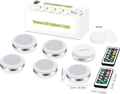 Set de 6 Luces LED Inalámbricas Nocturnas con Control Remoto