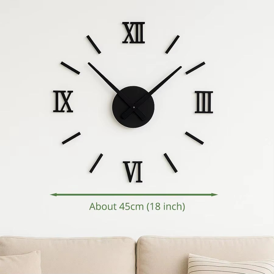 Reloj de pared 3D: Números romanos en acrílico espejado para completar la pared