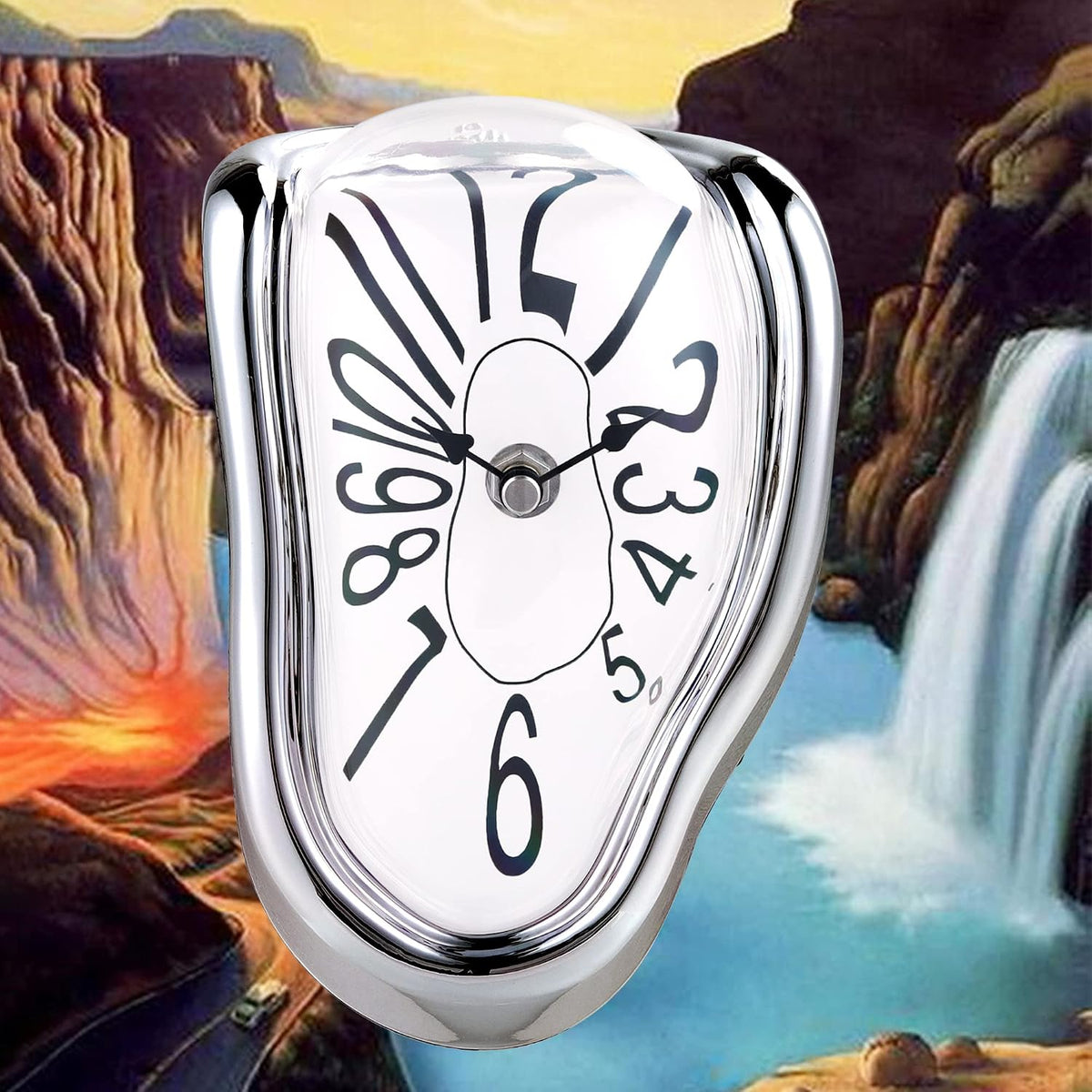 Reloj de Fusión Creativo Plateado Estilo Dalí (16 x 13 x 11 cm)
