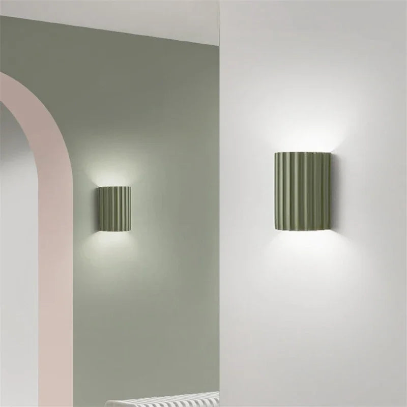 Lámpara de pared nórdica: Aplique de resina texturizada gran decoracion