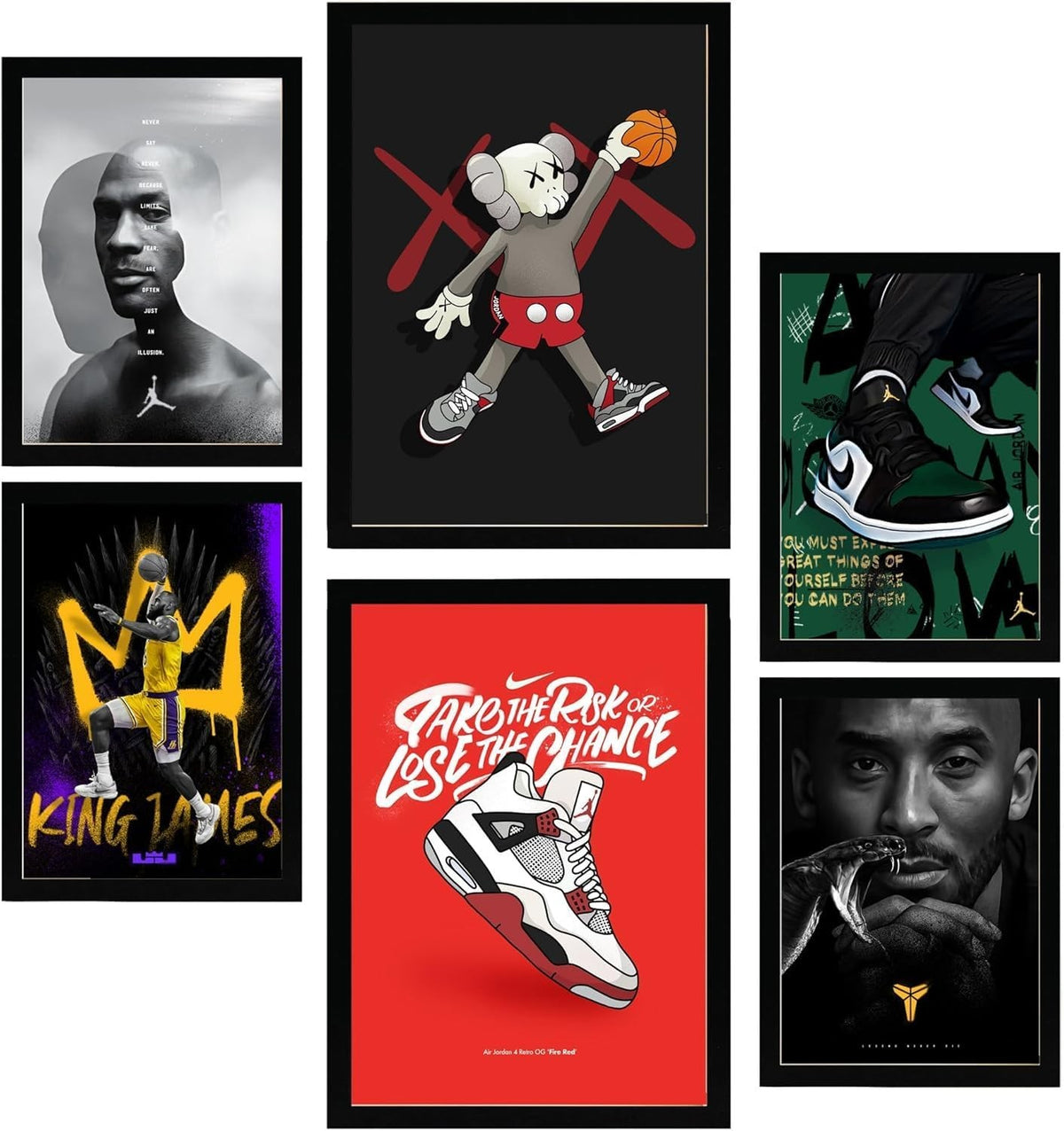 Set de 6 pósteres de baloncesto